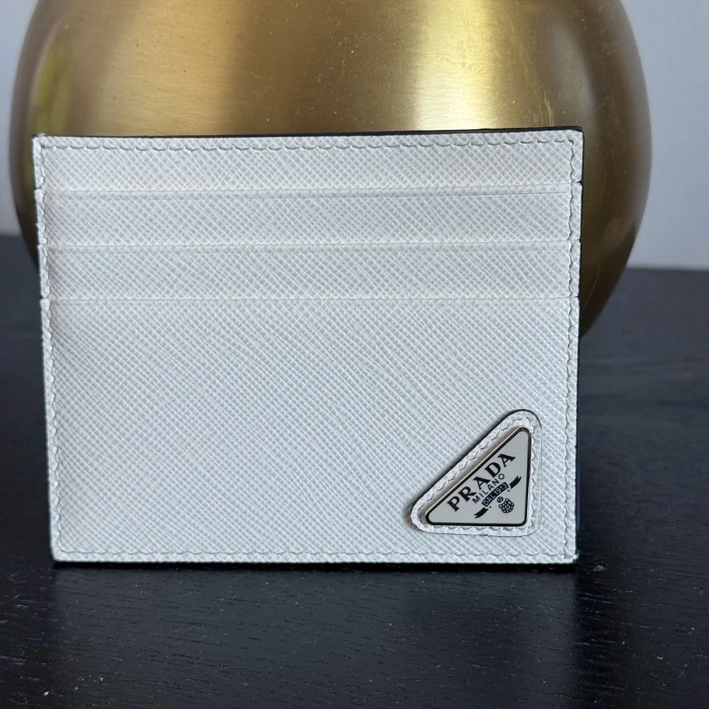 BRABD NEW. Prada Saffiano Leather Card Holder in white with box. - Picture 1 of 5